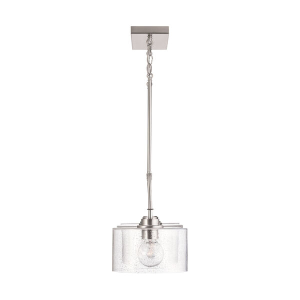 HomePlace Brushed Nickel Three-Light Island Pendant with Clear Seeded Glass, image 5