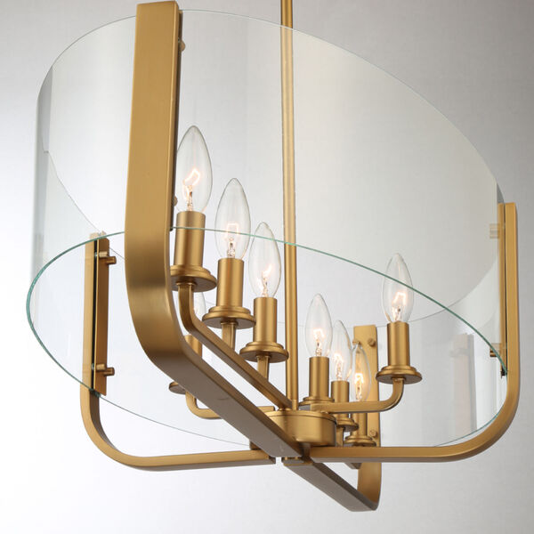 Campisi Brass Eight-Light Oval Chandelier, image 3