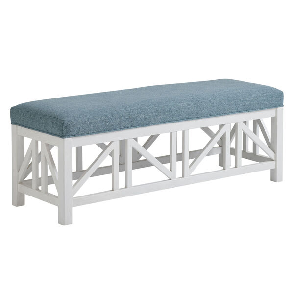 Ocean Breeze White and Blue Birkdale Bench, image 1