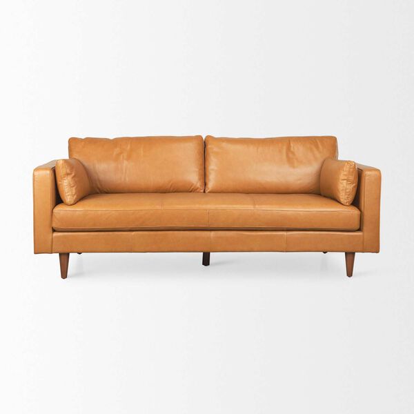 Elton Tan Leather Sofa, image 2
