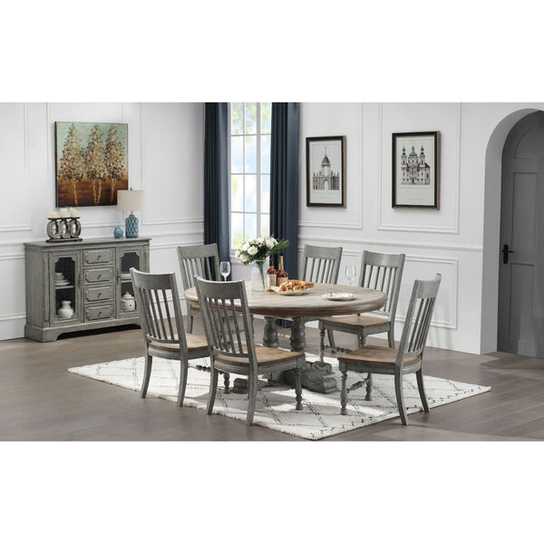 Weston Blue Gray and Cream Dining Chair, Set of 2, image 5