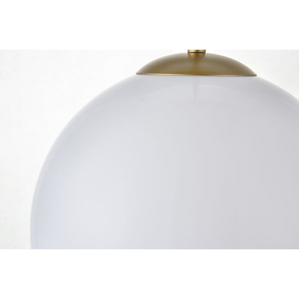 Baxter Brass and Frosted White Nine-Inch One-Light Mini Pendant, image 5