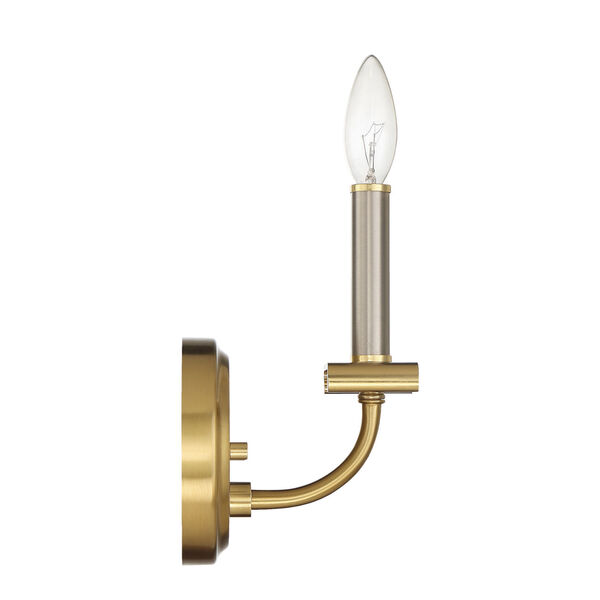 Stanza Brushed Polished Nickel and Satin Brass One-Light Wall Sconce, image 5