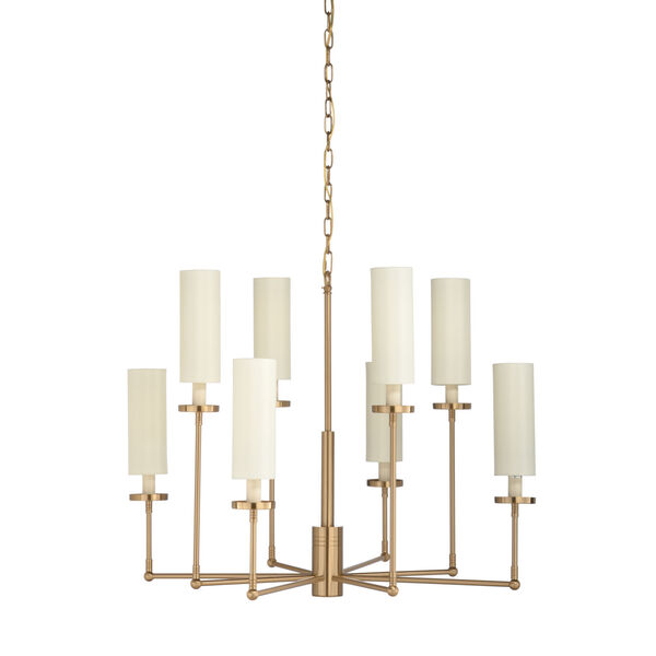 Stiletto Ivory and Gold Eight-Light Chandelier, image 1