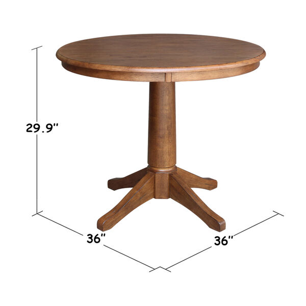 Distressed Oak 36-Inch Round Top Pedestal Table, image 4