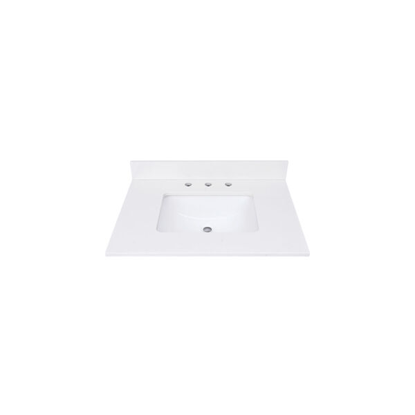 Lotte Radianz Everest White 31-Inch Vanity Top with Rectangular Sink, image 1
