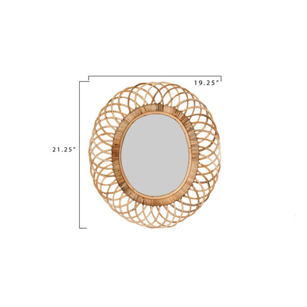 Woven Roots Oval Bamboo Wall Mirror, image 5