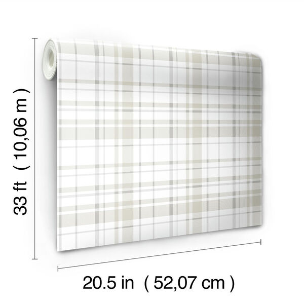 A Perfect World Neutral Polka Dot Plaid Wallpaper - SAMPLE SWATCH ONLY, image 4