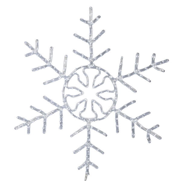 24 In. LED Pure White Forked Snowflake, image 1