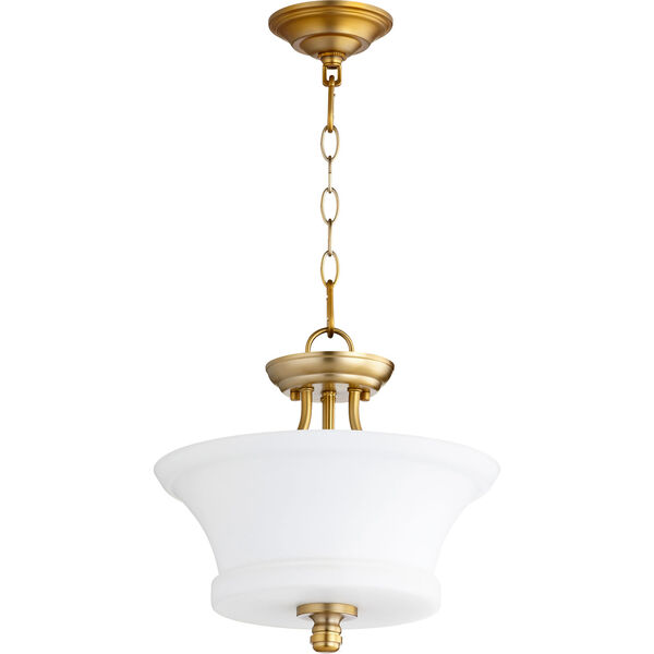 Rossington Aged Brass Two-Light 13-Inch Pendant, image 1