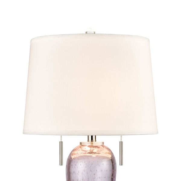 Raegan Pink Art Glass and Polished Nickel One-Light Table Lamp, image 3