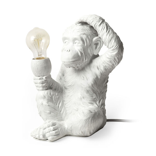 Simia White One-Light Playful Monkey Table Lamp, image 1