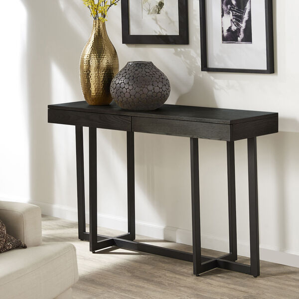 Hunter Black Sofa Table with Two Drawer, image 6
