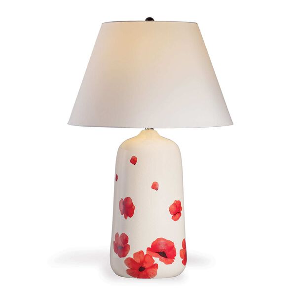 Poppy White Red One-Light Table Lamp, image 1