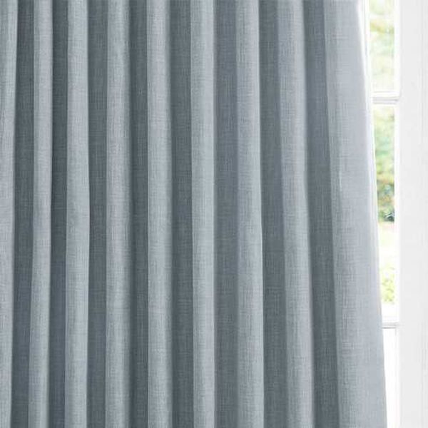 Heather Grey Faux Linen Extra Wide Blackout Single Panel Curtain 100 x 120, image 7