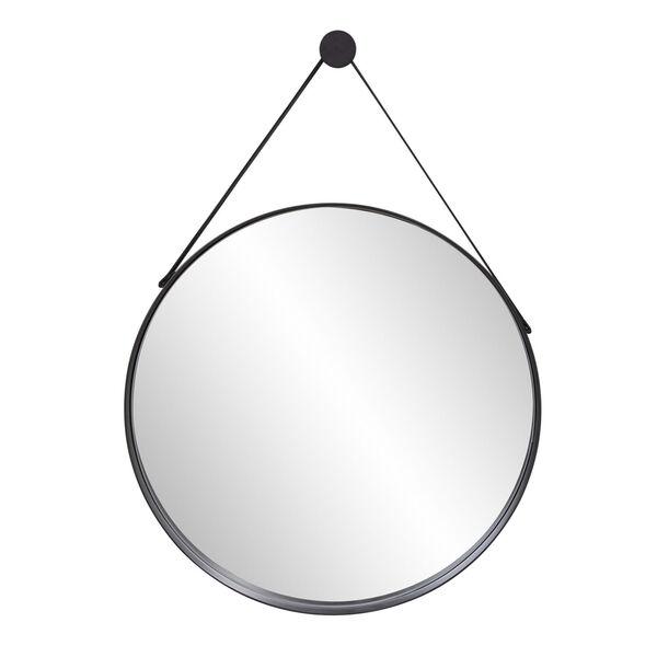 Huntley Brushed Black Round Wall Mirror, image 2