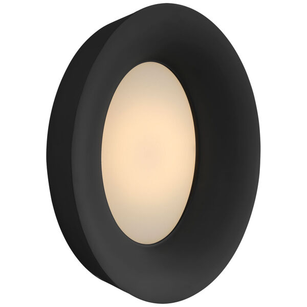Halo Medium Oval Sconce in Matte Black by Barbara Barry, image 1