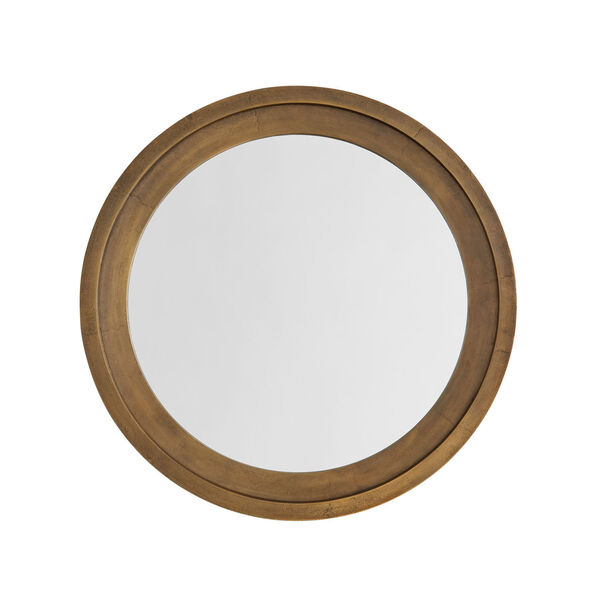 Oxidized Brass 33 x 33 Inch Round Decorative Mirror, image 1