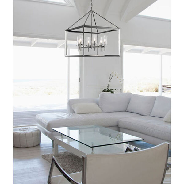 Linden Chrome Six-Light Chandelier with Clear Glass, image 5