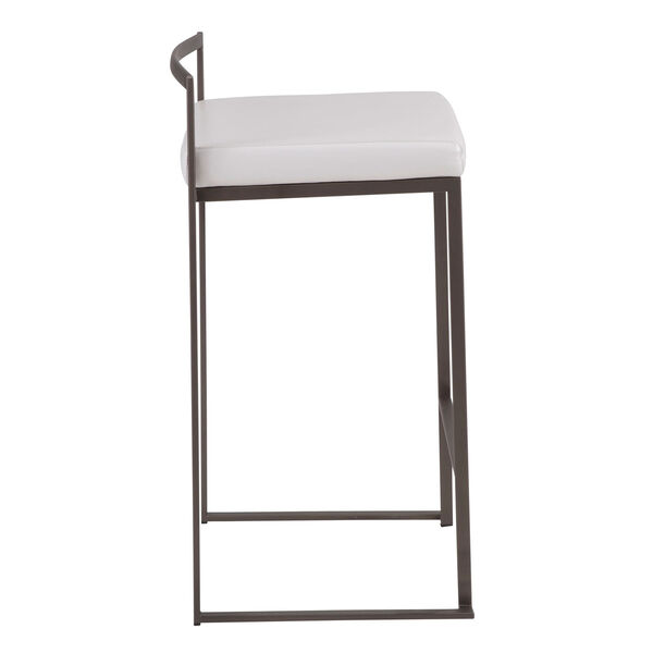 Fuji Antique and White Leather 31-Inch Bar Stool, Set of 2, image 3