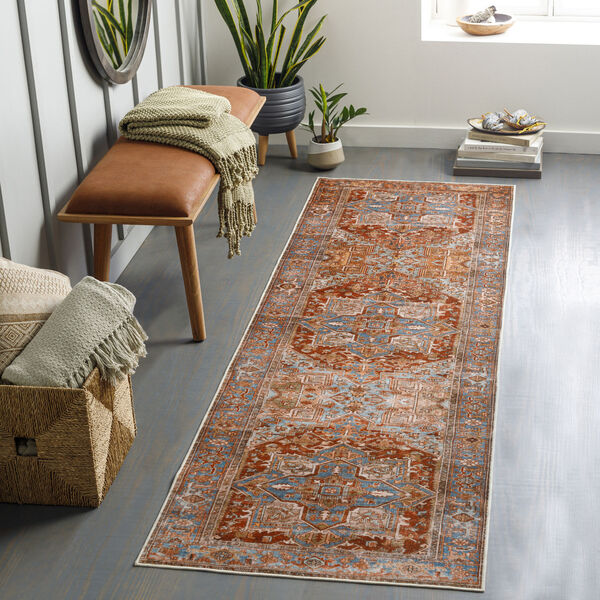 Lavable Peach, Burnt Orange and Blush Runner: 2 Ft. 6 In. x 8 Ft. Area Rug, image 2