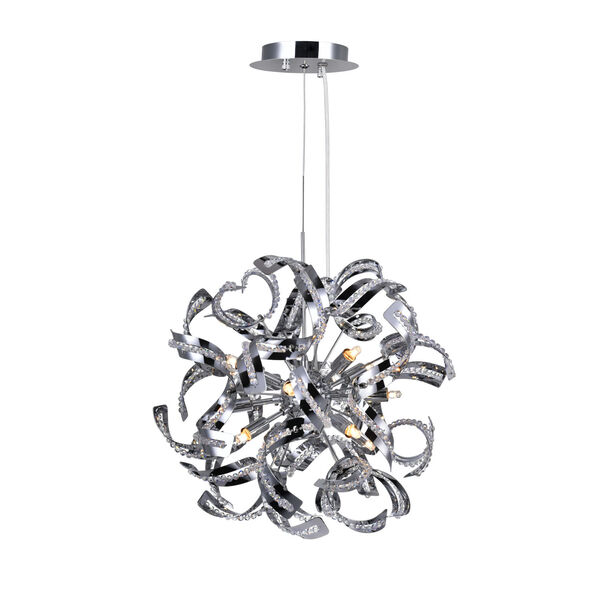 Swivel Chrome 12-Light Chandelier with K9 Clear Crystal, image 1