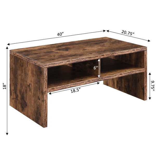 Northfield Admiral Barnwood Deluxe Coffee Table with Shelves, image 6