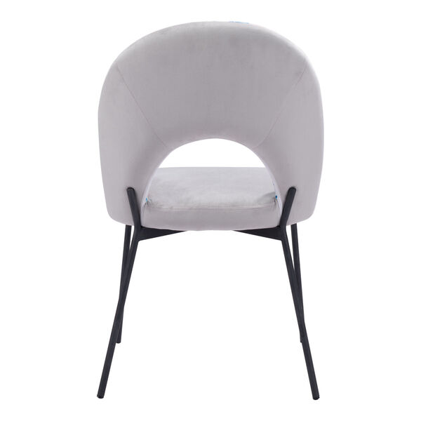 Torrey Gray and Matte Black Dining Chair, image 4