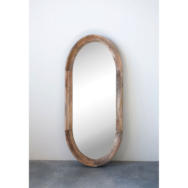 Shoreline Oval Wall Mirror with Mango Wood Frame, image 2