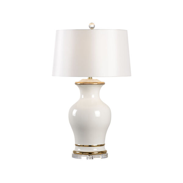 Shayla Copas White Glaze and Metallic Gold One-Light Table Lamp, image 1