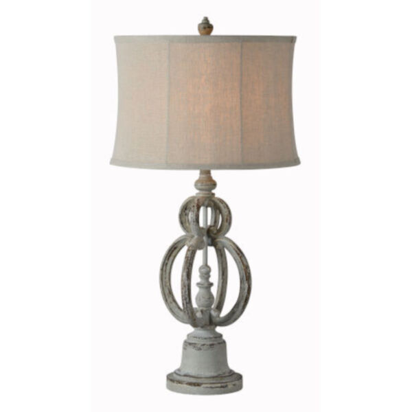 Hazel Distressed Light Gray One-Light Table Lamp Set of Two, image 1