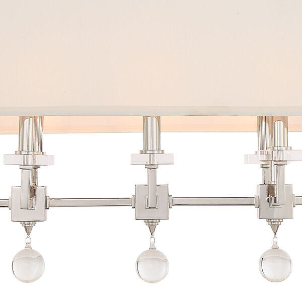 Paxton Eight-Light Polished Nickel Chandelier, image 3
