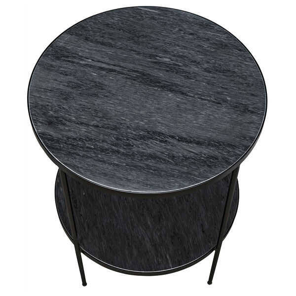 Rivoli Metal with Marble Side Table, image 3