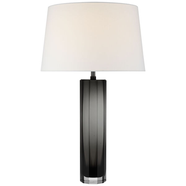 Fallon Large Table Lamp in Smoked Glass with Linen Shade by Chapman  and  Myers, image 1