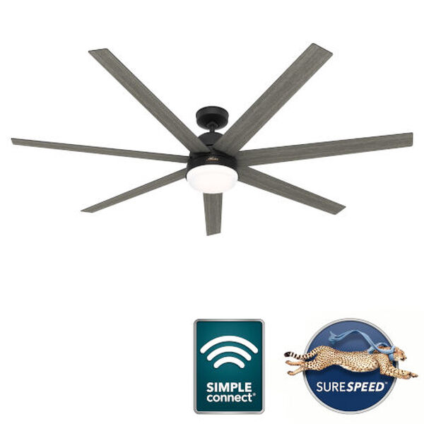 Phenomenon Matte Black 70-Inch Ceiling Fan with LED Light Kit and Wall Control, image 3