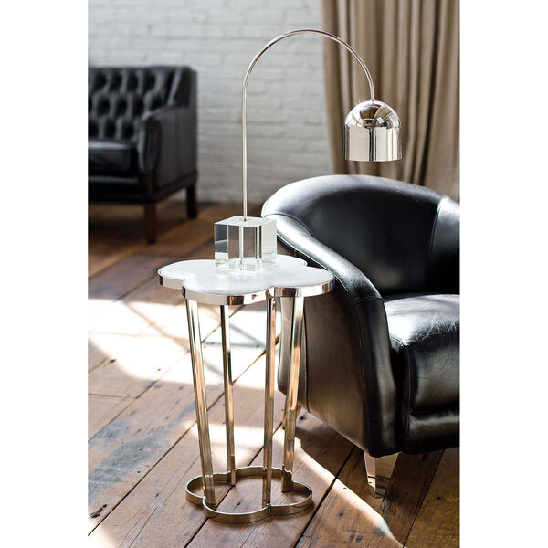 Modern Glamour Polished Nickel Accent Table, image 4