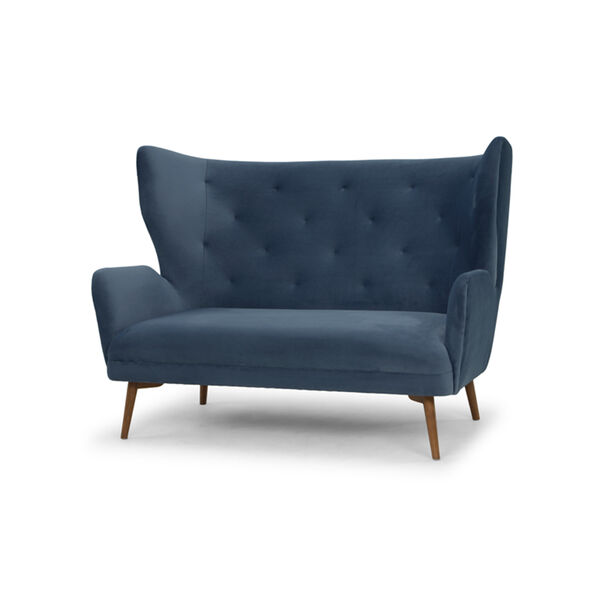 Klara Matte Dusty Blue Double Seat Sofa, image 1