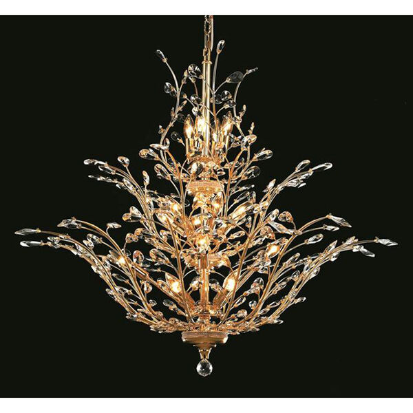 Orchid Gold Chandelier with Royal Cut Crystal, image 1
