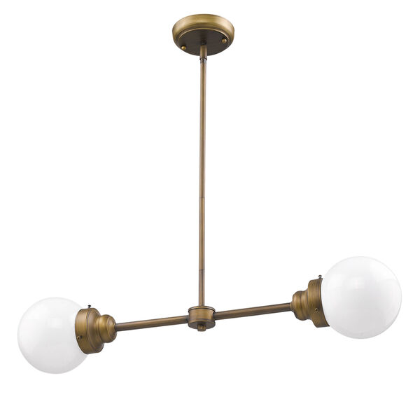 Portsmith Raw Brass 30-Inch Two-Light Pendant, image 1