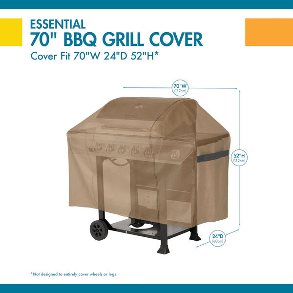 Essential Latte 70 x 24 x 52 Inch BBQ Grill Cover, image 2