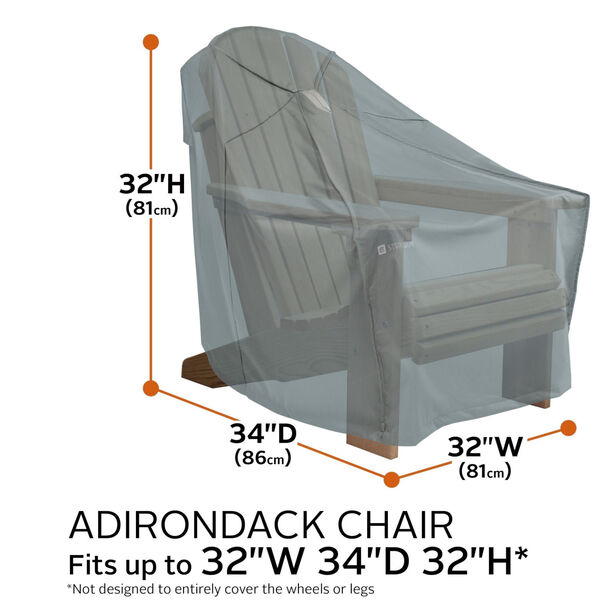 Poplar Monument Grey Easy Fold Patio Adirondack Chair Cover, image 4