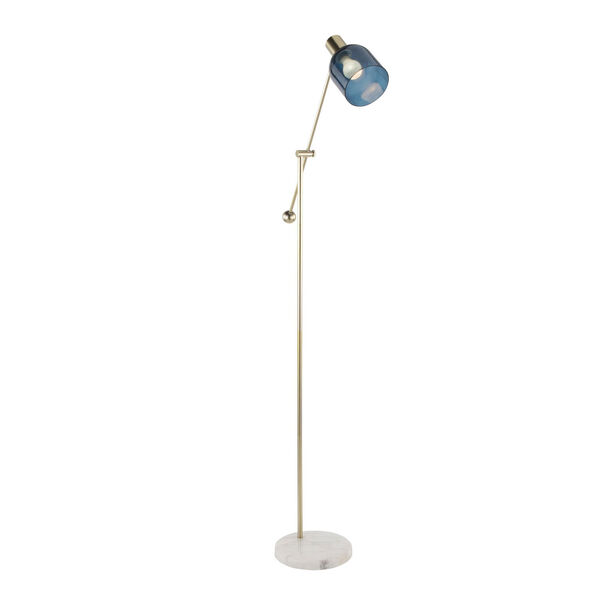 Marcel White, Gold and Blue LED Floor Lamp, image 2