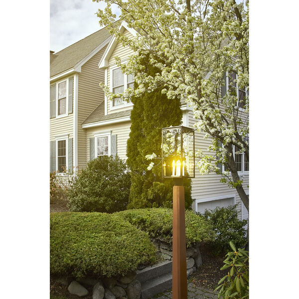 Downtown Antique Copper Four-Light Outdoor Post Mount with Clear Glass, image 4