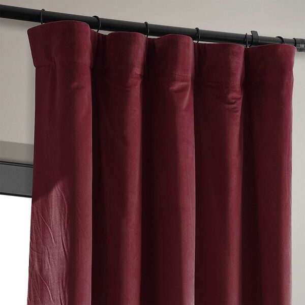 Signature Burgundy Blackout Velvet Pole Pocket Single Panel Curtain 50 x 96, image 4