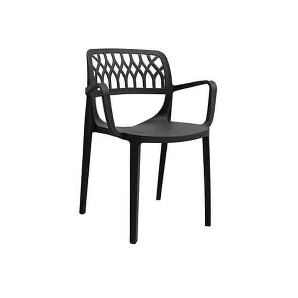 Elsa Anthracite Outdoor Stackable Armchair, Set of Four, image 2