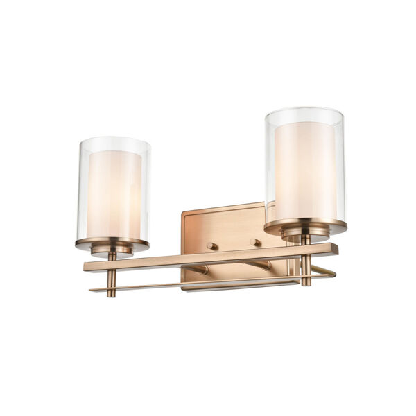 Modern Gold Two-Light Wall Sconce, image 1
