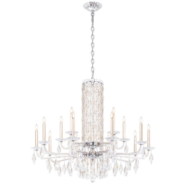 Sarella Antique Silver 41-Inch 15-Light Chandelier with Clear Crystal from Swarovski, image 1