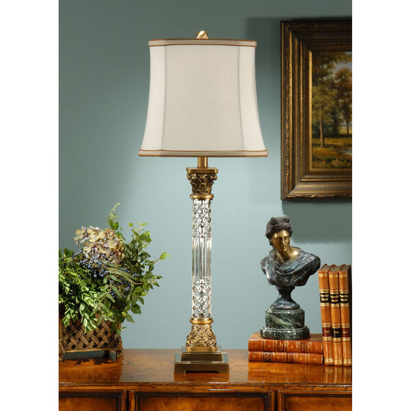 Gold One-Light  Crystal Column Lamp, image 4