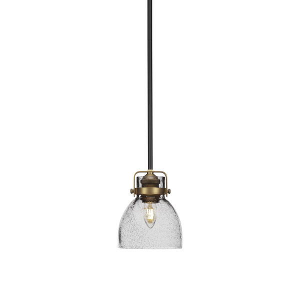 Easton Matte Black and Brass One-Light Mini Pendant, image 1