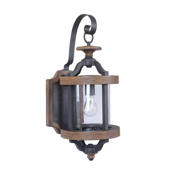 Ashwood Textured Black Nine-Inch Outdoor Wall Sconce, image 1